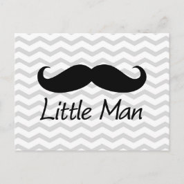 Little Man Mustache Chevron Cute Boys Vykort