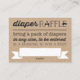 Little Man Mustache Cute Diaper Raffle Biljett Car Tilläggskort