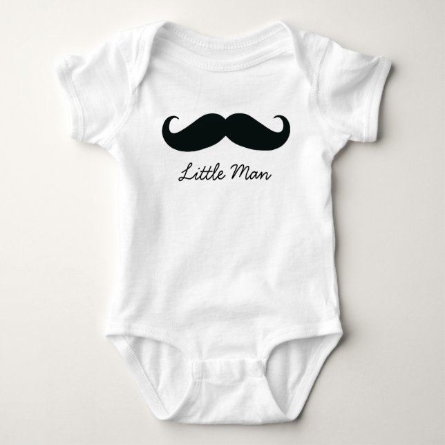 Little Man Mustache Infant Creeper, White T Shirt (Framsida)