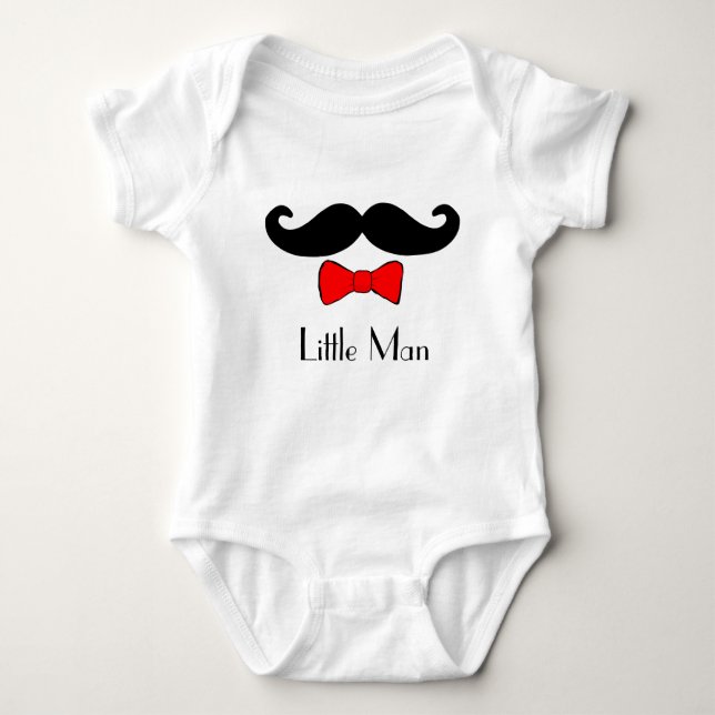 Little Man Mustache och Bowtie Funny Tee (Framsida)