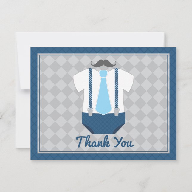 Little Man Mustache Tie Baby Shower Tack (Framsida)