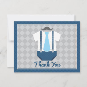 Little Man Mustache Tie Baby Shower Tack Kort