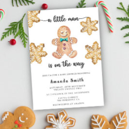 Little Man Pepparkaksgubbe Baby Shower Inbjudningar