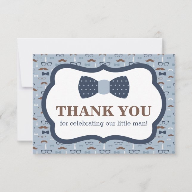 Little Man Tack, Bow Tie, Blue, Brown Tack Kort (Framsida)