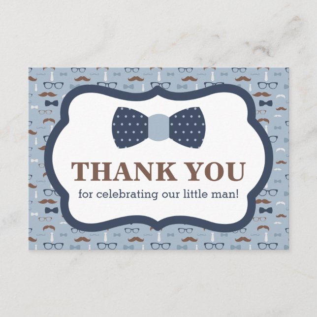 Little Man Tack, Bow Tie, Blue, Brown Tack Kort (Framsida)