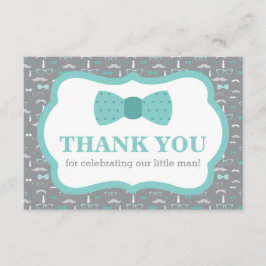 Little Man Tack, Bow Tie, Turqoise, Grått Tack Kort