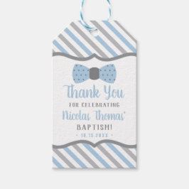 Little Man Tack Märkre, Baby blue, Grått, baptism Presentetikett