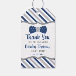 Little Man Tack Märkre, Navy Blue, Grått, Baptism Presentetikett