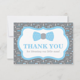 Little Man Tack You Card, Baby blue och Grått
