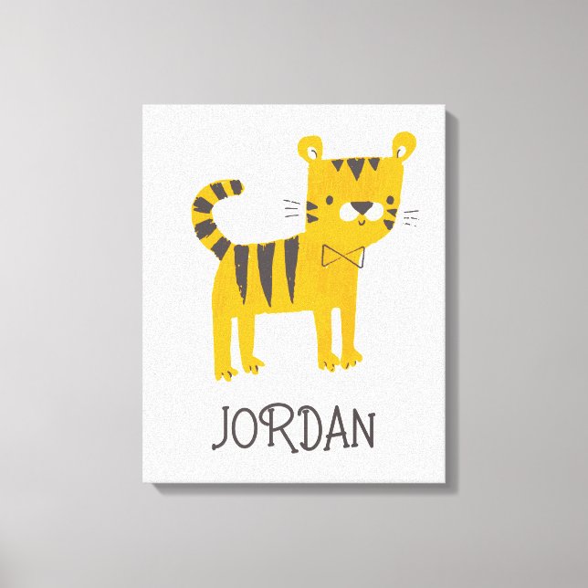 Little Man | Tiger Bow Tie Canvastryck (Framsida)