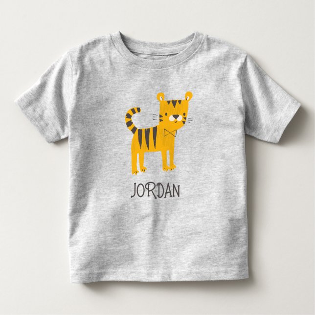 Little Man | Tiger Bow Tie T Shirt (Framsida)