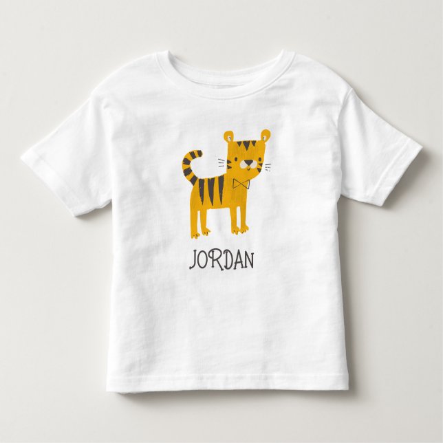 Little Man | Tiger Bow Tie T Shirt (Framsida)