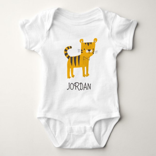 Little Man | Tiger Bow Tie T Shirt (Framsida)