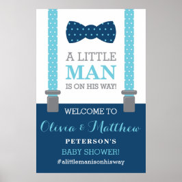 Little Man Welcome Sign Poster, Baby Shower Poster