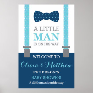 Little Man Welcome Sign Poster, Baby Shower Poster