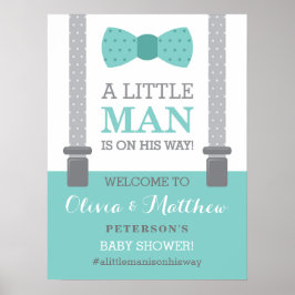 Little Man Welcome Sign Poster, Baby Shower Poster