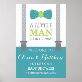 Little Man Welcome Sign Poster, Baby Shower Poster