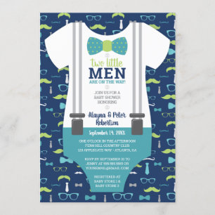 Little Manar Baby Shower-inbjudan, Bow Tie Inbjudningar