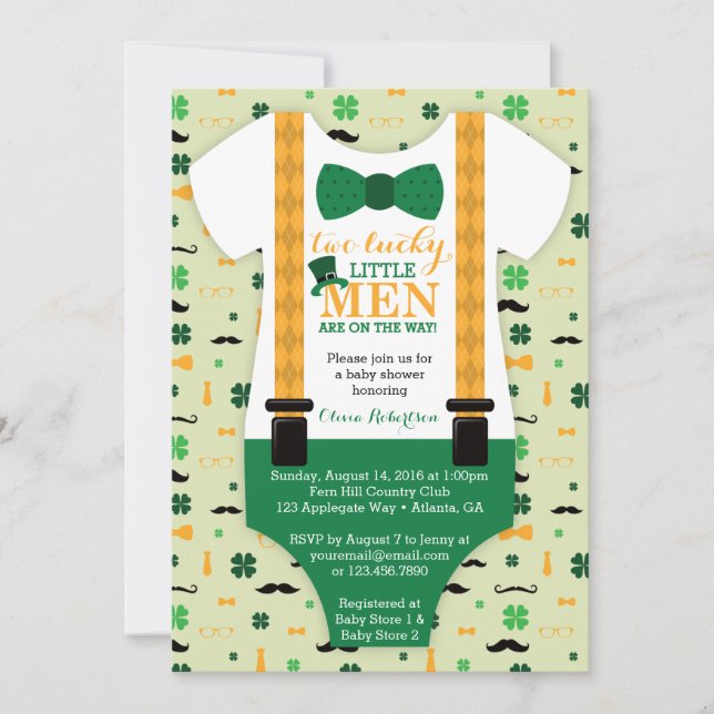 Little Manar Baby Shower-inbjudan, St patricks day Inbjudningar (Framsida)
