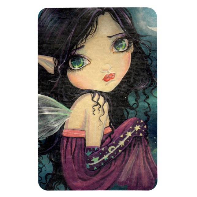 Little Måne Big Öga Fairy Fantasy Art Magnet (Vertikal)