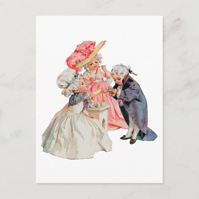 Little Martha Washingtons Tea Party Vykort (Framsida)