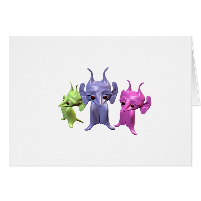 Little Martians Hälsningskort (Framsidan Horizontal)