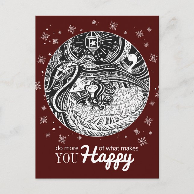 Little Match Girl | Vin Rött vykort (Framsida)