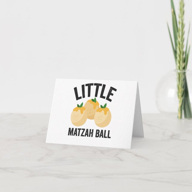 Little Matzah Boll Funny Jewish Hanukkah Gift Tack Kort (Framsida)