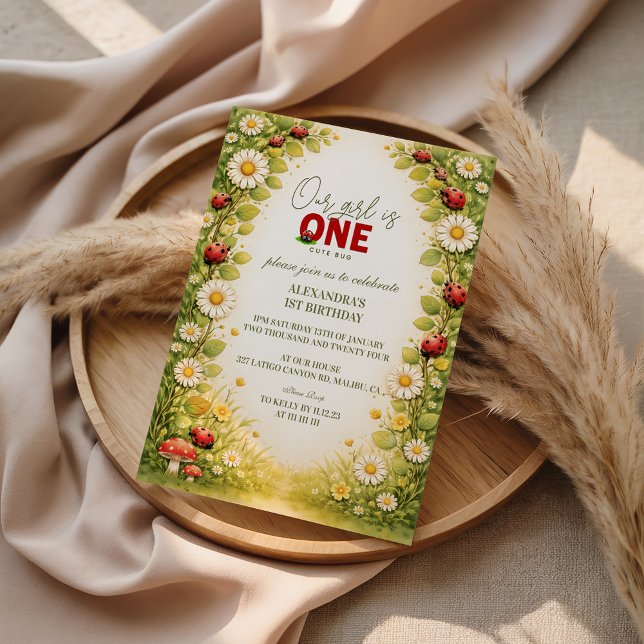 Little Meadow Lady Turns One Inbjudningar (Skapare uppladdad)