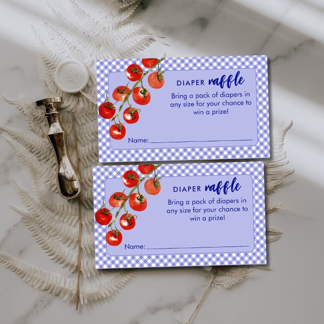 Little Meatball Diaper Raffle Blue Baby Shower Tilläggskort (Skapare uppladdad)