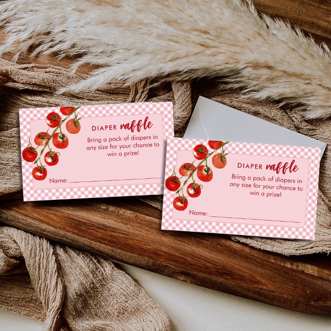 Little Meatball Diaper Raffle Pink Baby Shower Tilläggskort (Skapare uppladdad)