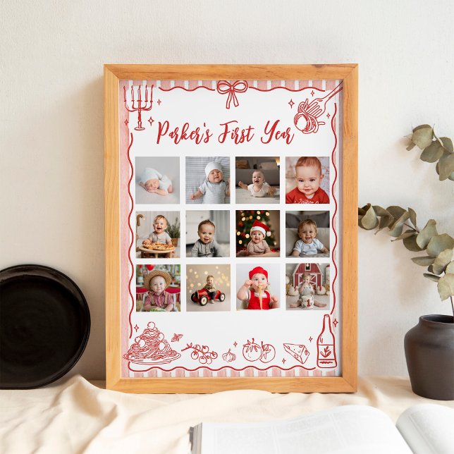 Little Meatball First Year Photo Milestone Poster (Skapare uppladdad)