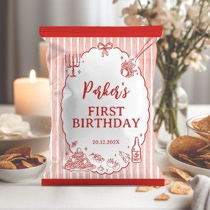 Little Meatball Födelsedagsfest Chipspåse Omslag Reklamblad
