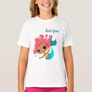 little mermaid having fun, camiseta para chicas t shirt