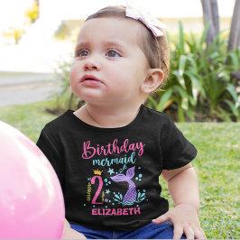 Little Mermaid's 2nd Birthday Girl T Shirt