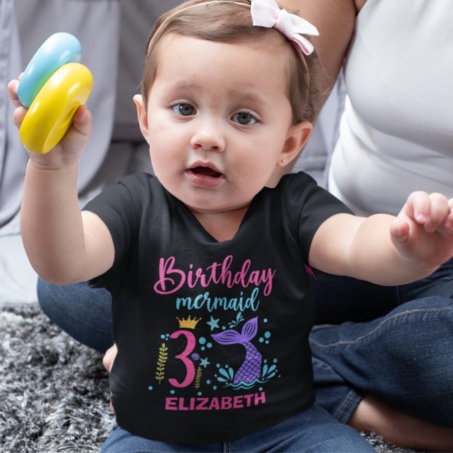 Little Mermaid's 3rd Birthday Girl T Shirt (Skapare uppladdad)