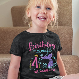 Little Mermaid's 4th Birthday Girl T Shirt
