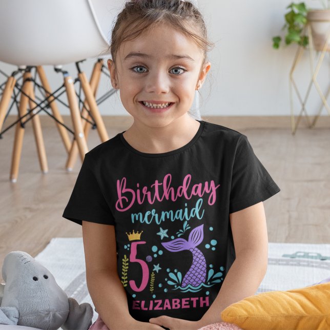 Little Mermaid's 5th Birthday Girl T Shirt (Skapare uppladdad)
