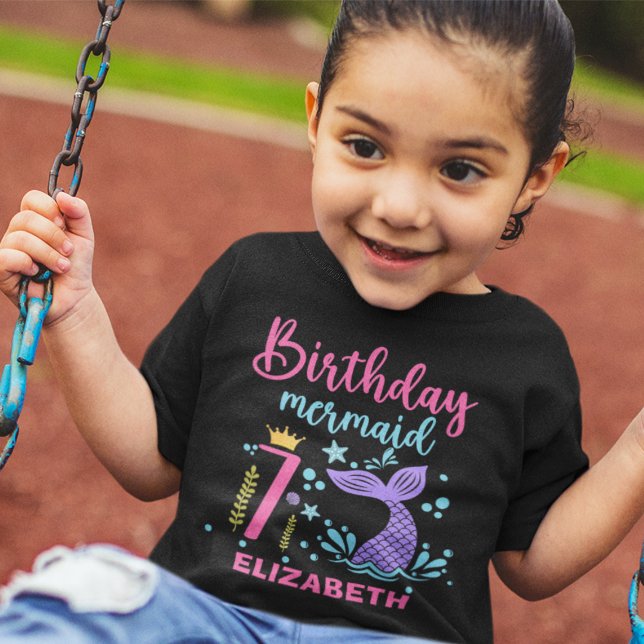 Little Mermaid's 7th Birthday Girl T Shirt (Skapare uppladdad)