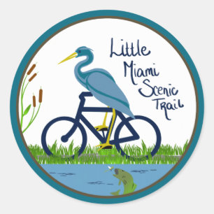 Little Miami Scenia Trail Heron Sticker Runt Klistermärke