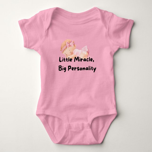 👶 "Little Miracle, Big Personties" Baby Tee 🌟 (Framsida)