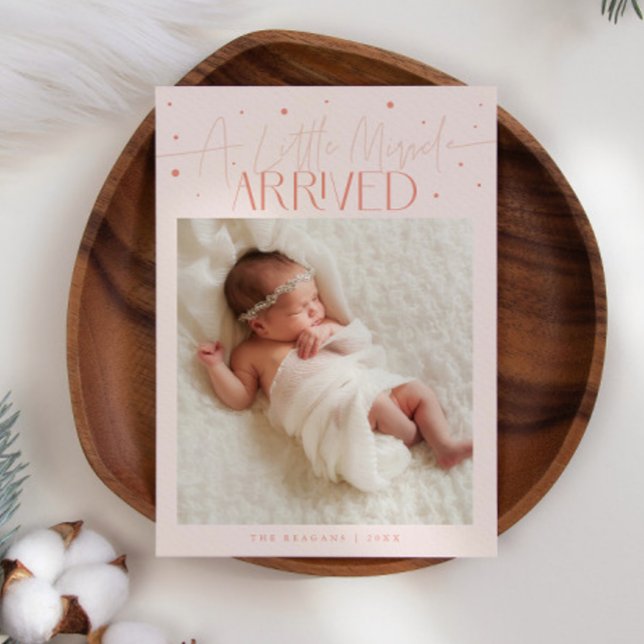Little Miracle Christmas Peach Photo Birth  Meddelande (Skapare uppladdad)