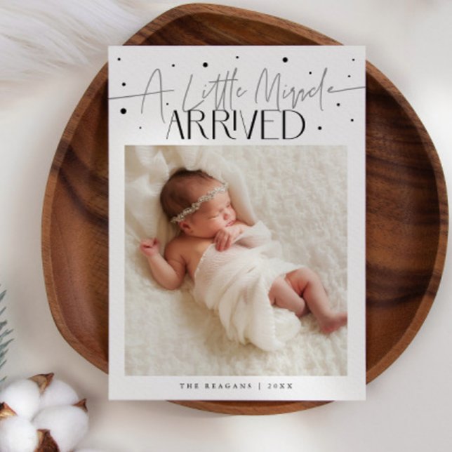 Little Miracle Christmas White Photo Birth  Meddelande (Skapare uppladdad)