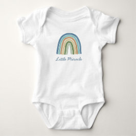 Little Miracle Cute Boho Watercolor Rainbow Blue B T Shirt