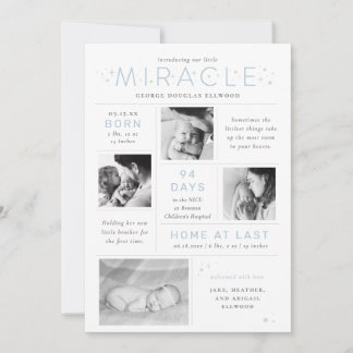 Little Miracle Preemie NICU Infografik Birth Meddelande