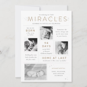 Little Miracles Twin Preemie NICU Infografik Meddelande