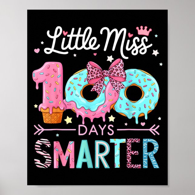 Little Miss 100 Days Smarter Kids Girls 100th Day  Poster (Framsidan)