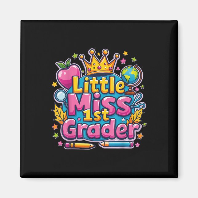Little Miss 1st Grader - First Day of School Outfi Magnet (Framsidan)