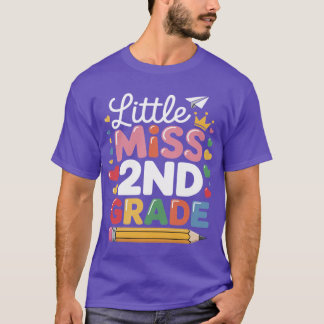 Little Miss 2nd Grade First Day of Second Grade Cu T Shirt