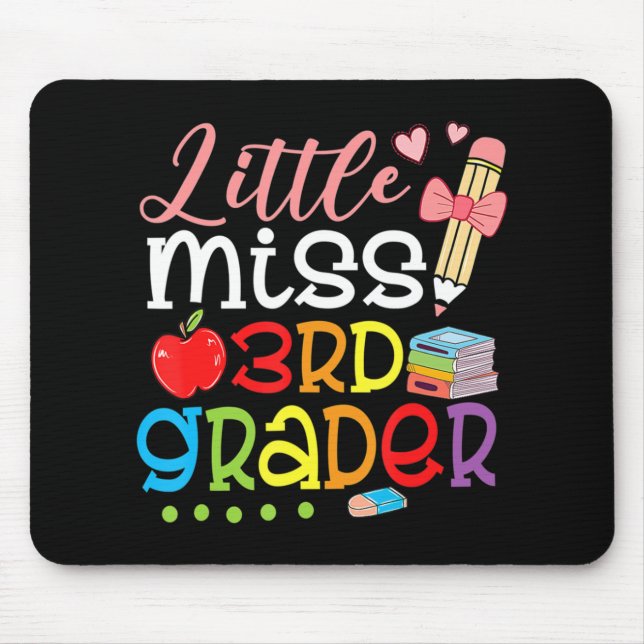 Little Miss 3rd Grader Back to school Girls Tredje Musmatta (Framsidan)